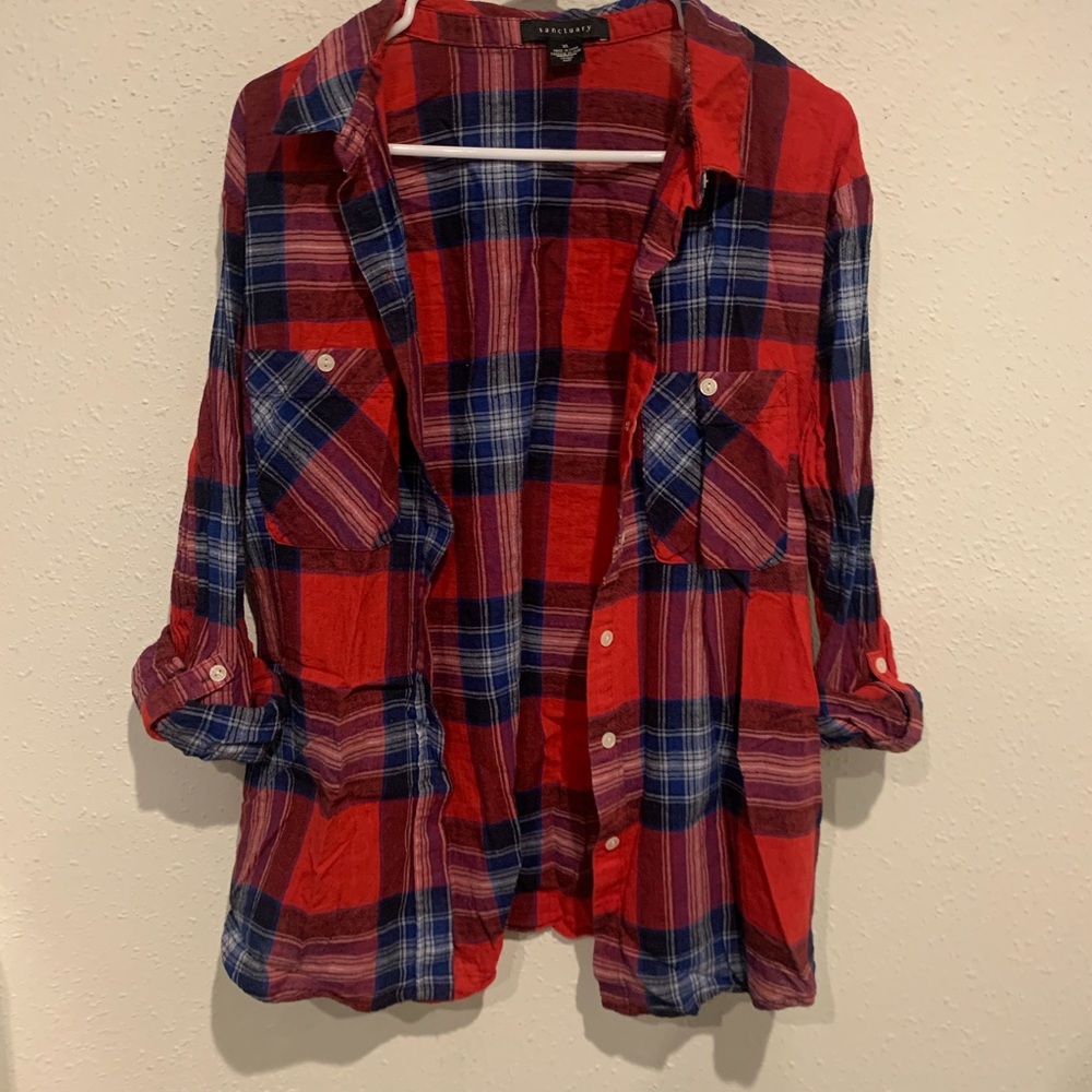 Sanctuary Plaid Button Up XL